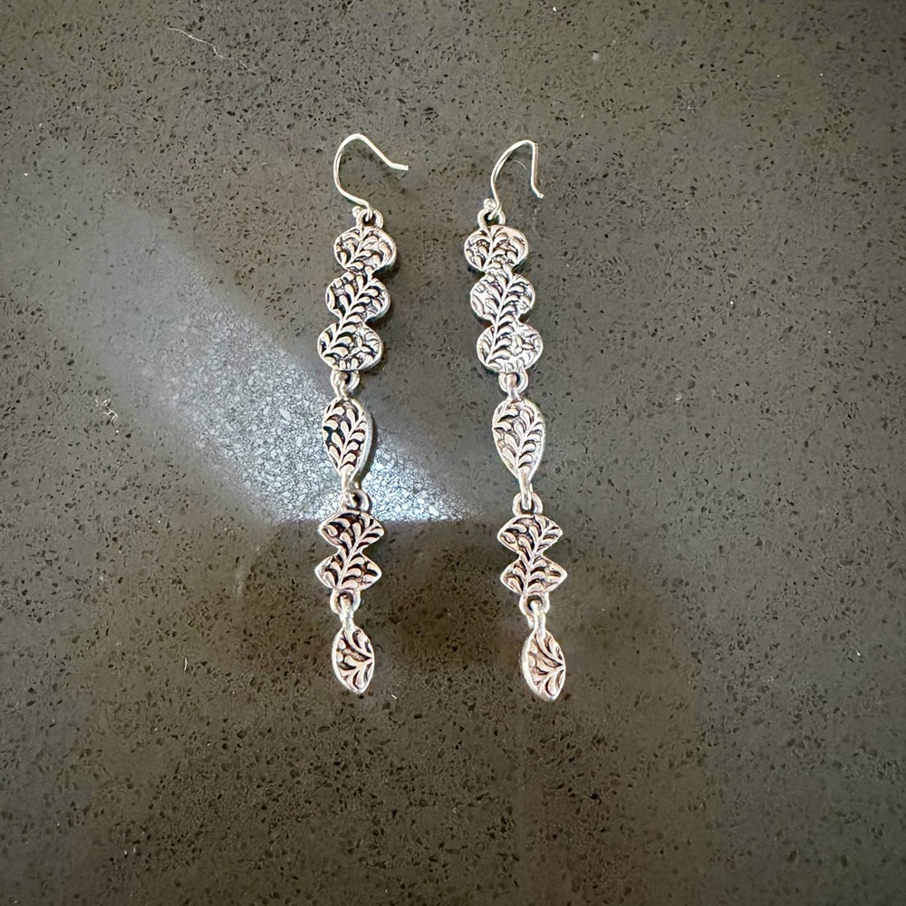Metallic Dangle Earrings - Picture 2 of 2